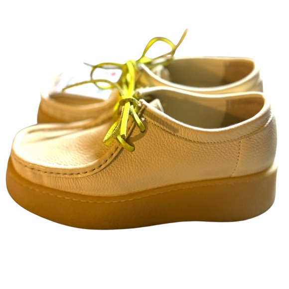 ZARA X CLARKS NWT Off White Leather Lace Up Wallabee in Sz 37 - Picture 3 of 10